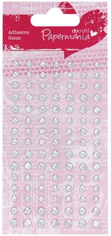 Kamínky samolepící stříbrné perly PMA 351122 105ks Glazed Gems