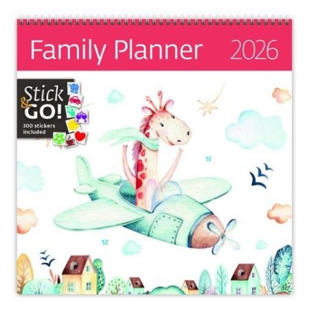 Kalendář nástěnný Family Planner 2026 / 30cm x 30cm / LP200-26