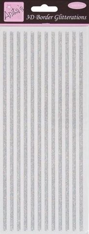 DO samolepky ANT 8182901 pásky 3D stříbrné glitr