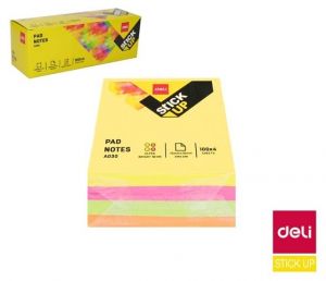 Bloček samolepící kostka STICK UP 76x76mm 4x100l neon DELI EA03003