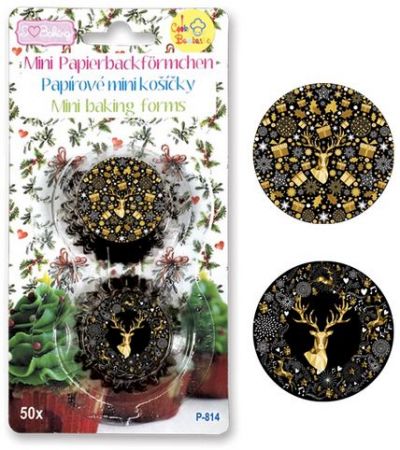 Papírové košíčky na pralinky 50 ks- P-814 s motivem jelenů