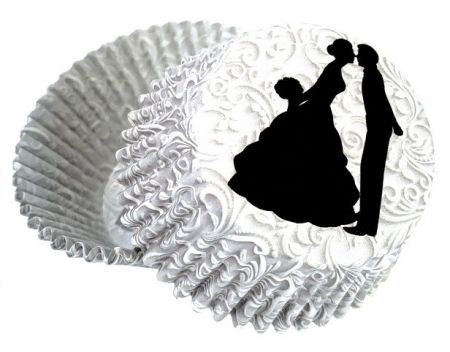 Formičky na muffiny a cupcakes 50ks se svatebním motivem