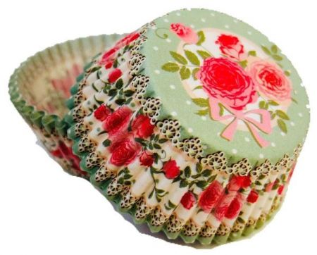 Formičky na muffiny a cupcakes 50ks s motivem růží