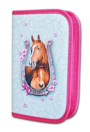 Školní penál NAPLNĚNÝ 1-klopa Beauty