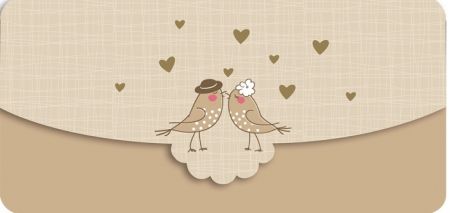 Blahopřání "RR" Celorok 366 peněženka svatba ptáčci