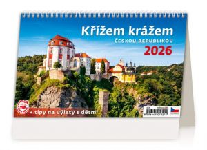 Kalendář stolní Křížem krážem Českou republikou 2026 / 16,9cm x 22,6cm / S23-26