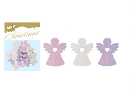 Dekorace anděl barevný 12ks 4cm mix