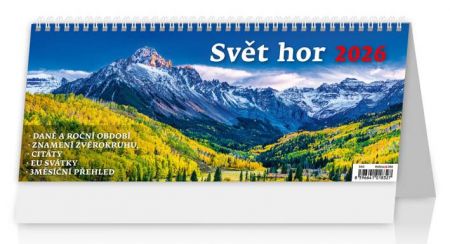 Kalendář stolní Svět hor 2026 / 16,9cm x 32,1cm / S50-26