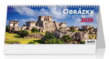 Kalendář stolní Obrázky ze světa/Obrázky zo sveta 2026 / 16,9cm x 32,1cm / S54-26