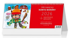 Kalendář stolní Děti malují pro Konto Bariéry 2026 / 16,9cm x 32,1cm / S55-26