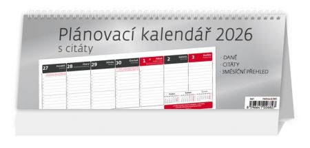 Kalendář stolní Plánovací kalendář s citáty 2026 / 13,9cm x 28,5cm / S67-26