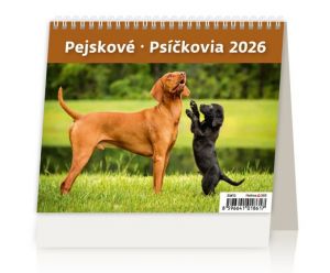 Kalendář stolní MiniMax Pejskové/Psíčkovia 2026 / 16,4cm x 17,1cm / SM13-26