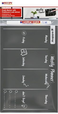 Křídový popisovač EDDING 4085, bílý + plánovač