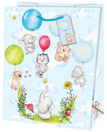 Dárková taška střední o rozměrech 19x10,2x23cm s motivem zvířátek