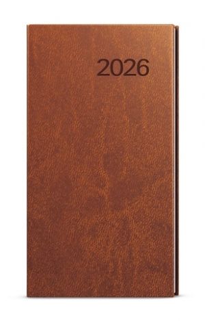 Diář týdenní - Jakub - Vivella - kapesní - hnědá 2026 / 15cm x 7,5cm / BTJ6-7-26