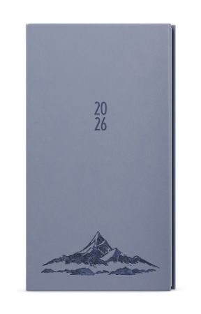 Diář týdenní - Jakub - Vivella s ražbou - kapesní - holubí šeď - Hory 2026 / 15cm x 7,5cm 