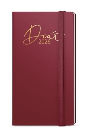 Diář týdenní - Jakub - Luxi - kapesní - bordó 2026 / 15cm x 7,5cm / BTJ8-3-26