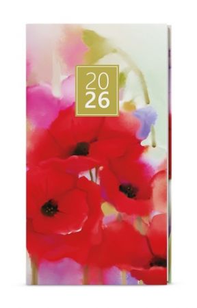 Diář týdenní - Jakub - Lamino - kapesní - Máky 2026 / 15cm x 7,5cm / BTJ9-7-26