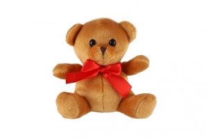 Medvěd/Medvídek sedící s mašlí plyš 15cm v sáčku 0+