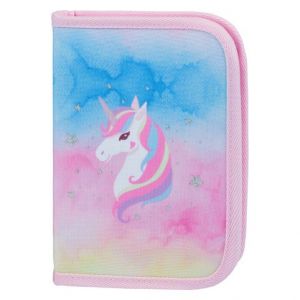 BAAGL Školní penál klasik dvě chlopně Rainbow Unicorn