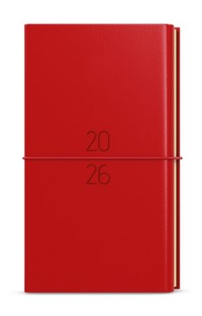 Diář týdenní - Jakub - Dueto - kapesní - diář+blok - červená 2026 / 15cm x 7,5cm / BTJk24-