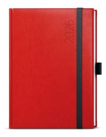 Diář týdenní - Oskar - Reno - A5 - červená 2026 / 20,5cm x 14,3cm / BTO3-6-26