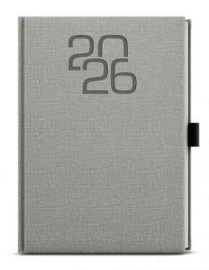 Diář týdenní - Oskar - Fabric - A5 - šedá 2026 / 20,5cm x 14,3cm / BTO27-9-26