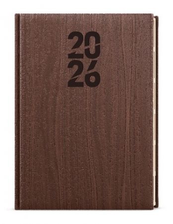 Diář týdenní - Oskar - Wood - A5 - hnědá 2026 / 20,5cm x 14,3cm / BTOk65-7-26