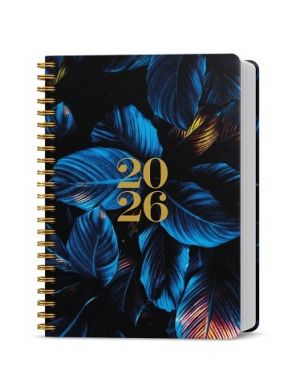 Diář týdenní - Oskar - Twin - Modré listy 2026 / 20,5cm x 14,3cm / BTO9S-2-26