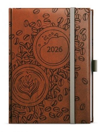 Diář týdenní - Prokop - Vivella extra - B6 - hnědá - Káva 2026 / 16,5cm x 12cm / BTP62-7-2