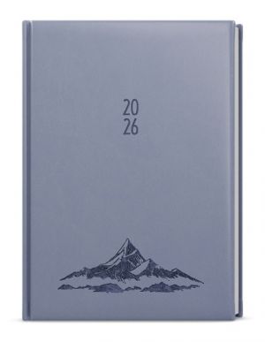 Diář denní - Adam - Vivella s ražbou - B6 - holubí šeď - Hory 2026 / 16,5cm x 12cm / BDA61