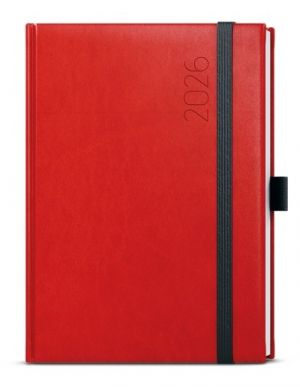 Diář denní - David - Reno - A5 - červená 2026 / 20,5cm x 14,3cm / BDD3-6-26