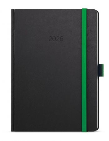 Diář denní - David - Nora - A5 - zelená 2026 / 20,5cm x 14,3cm / BDD20-5-26