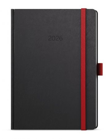 Diář denní - David - Nora - A5 - červená 2026 / 20,5cm x 14,3cm / BDD20-6-26