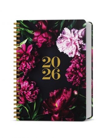 Diář denní - David - Twin - Pivoňky 2026 / 20,5cm x 14,3cm / BDD9S-1-26
