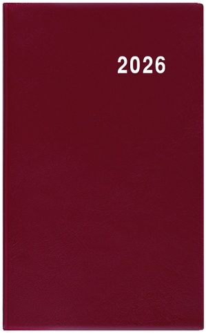 Diář týdenní - Gustav - PVC - bordó 2026 / 11,5cm x 7,5cm / BTG1-3-26