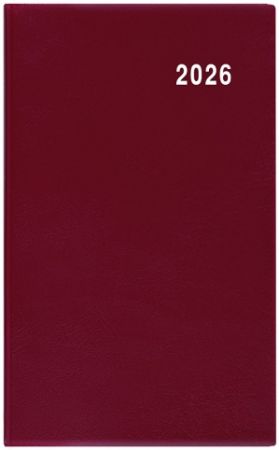 Diář měsíční - Diana - PVC - bordó 2026 / 17cm x 9cm / BMD1-3-26