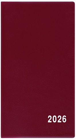Diář měsíční - Františka - PVC - bordó 2026 / 17cm x 9cm / BMF1-3-26