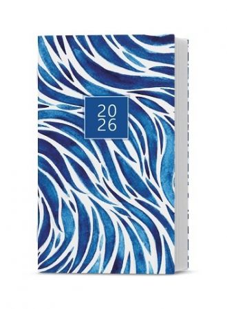 Diář měsíční - Marika - lamino - Modrá 2026 / 15cm x 9cm / BMM9-1-26
