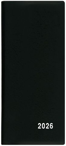 Diář měsíční - Xenie - PVC - černá 2026 / 17,9cm x 7,9cm / BMX1-2-26