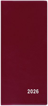 Diář měsíční - Xenie - PVC - bordó 2026 / 17,9cm x 7,9cm / BMX1-3-26