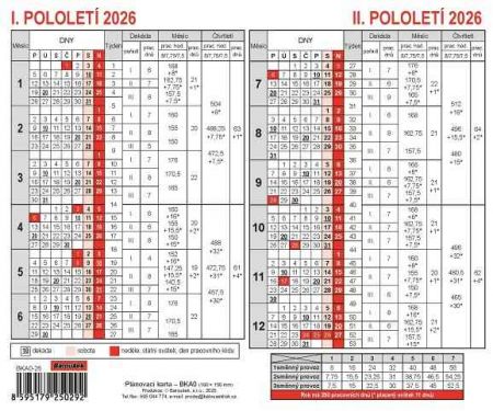 Plánovací karta 2026 / 15cm x 18cm / BKA0-26