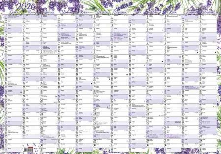 Kalendář nástěnný roční (600x420 mm) - Levandule 2026 / 42cm x 60cm / BKA1-26