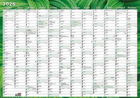 Kalendář nástěnný roční (600x420 mm) - Listy 2026 / 42cm x 60cm / BKA10-26