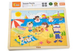 Dřevěné puzzle 24 dílků - léto