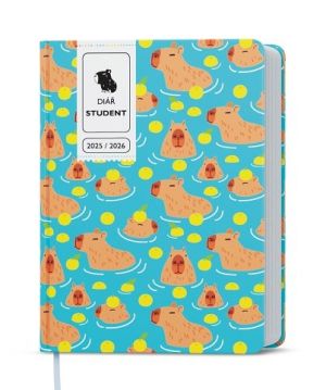 Diář týdenní - Student - V8 - lamino - kapesní - Kapybara 2026 / 13,5cm x 10cm / BTS9-4-26