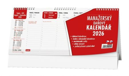 Kalendář stolní Manažerský kalendář 2026 / 14cm x 32cm / BSN1-26