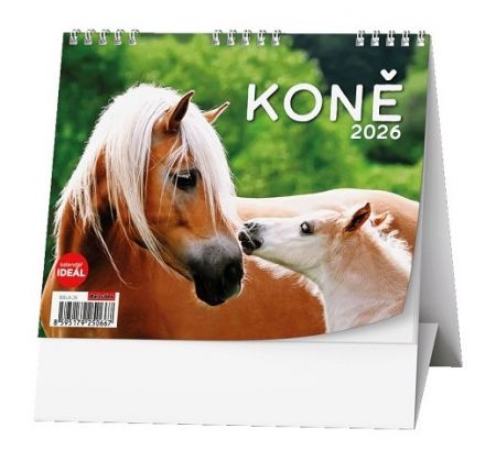 Kalendář stolní IDEÁL - Koně 2026 / 13,5cm x 16,5cm / BSL8-26