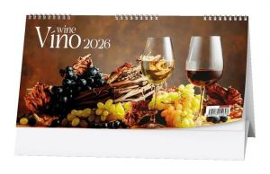 Kalendář stolní Víno 2026 / 15cm x 30cm / BSE1-26