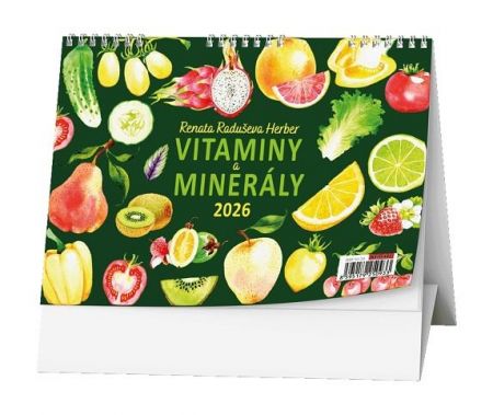 Kalendář stolní Vitamíny a minerály Renaty Raduše Herber 2026 / 15cm x 21cm / BSF10-26